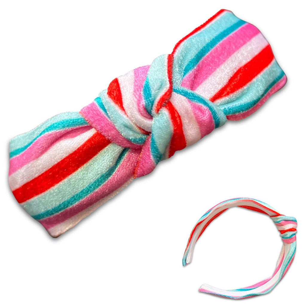 Christmas Knotted Velvet Headbands *NEW!*-no slip velvet hair bows no slip velvethair clips-Moo G Clips