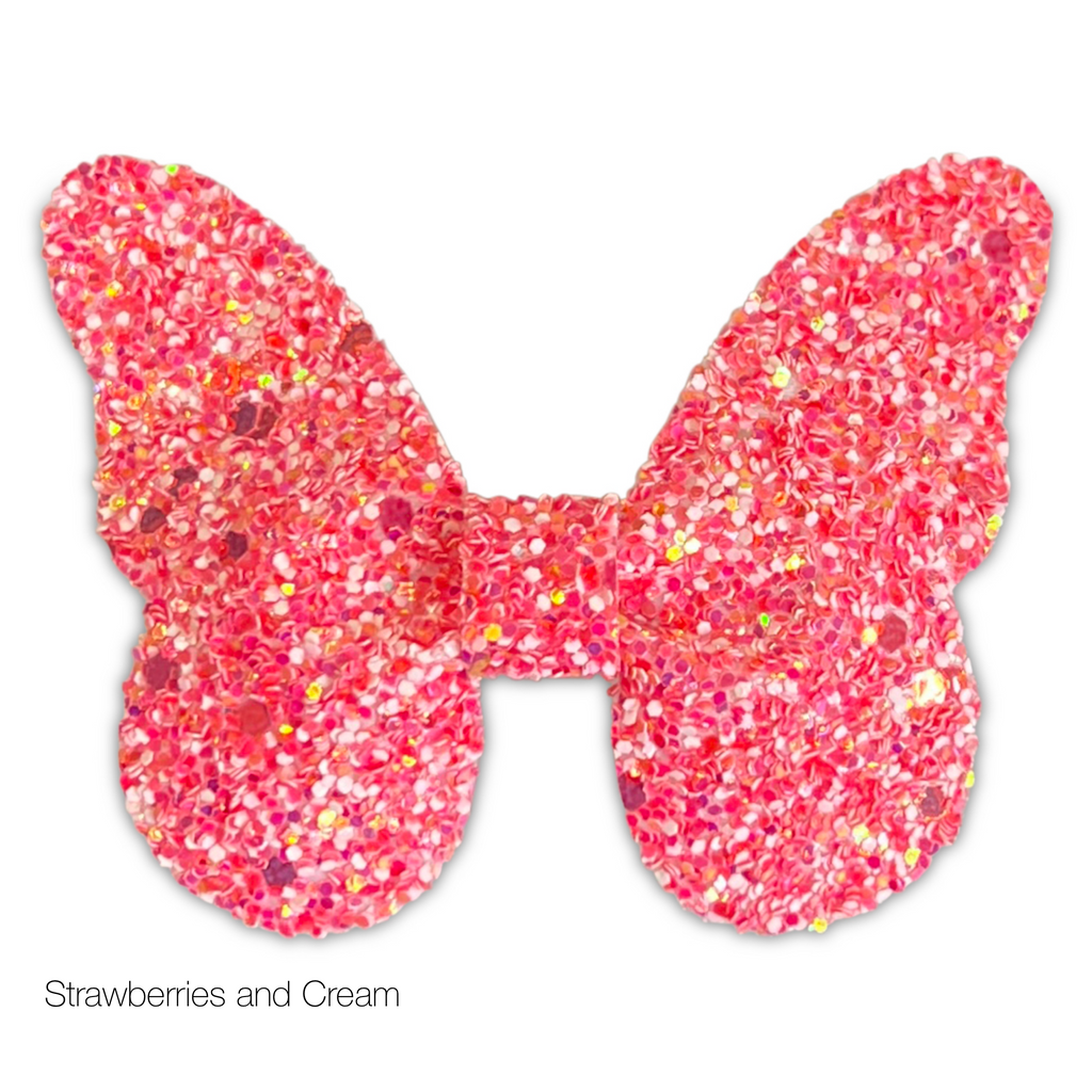 Glitter Butterfly Hair Bows *NEW COLORS ADDED!*-Clearance no slip hair clips-Flower No slip hair clips-Animal no slip hair clips-Star no slip hair clip-heart no slip hair clips-butterfly no slip hair clips-Moo G Clips