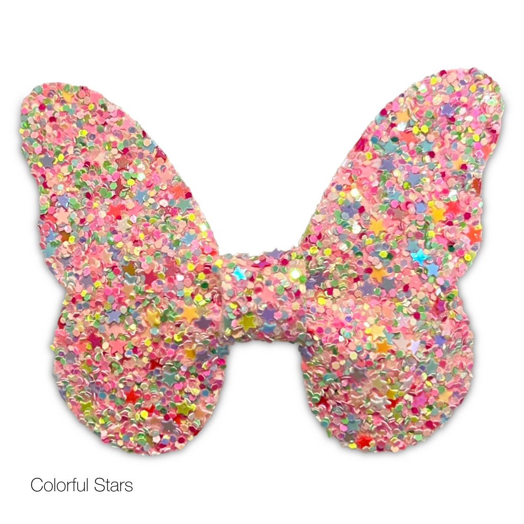 Glitter Butterfly Hair Bows *NEW COLORS ADDED!*-Clearance no slip hair clips-Flower No slip hair clips-Animal no slip hair clips-Star no slip hair clip-heart no slip hair clips-butterfly no slip hair clips-Moo G Clips