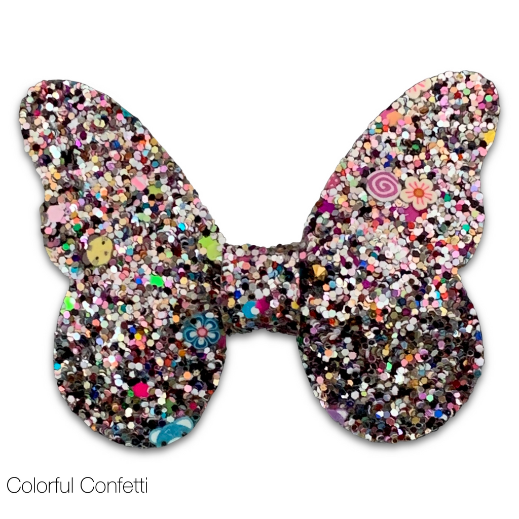 Glitter Butterfly Hair Bows *NEW COLORS ADDED!*-Clearance no slip hair clips-Flower No slip hair clips-Animal no slip hair clips-Star no slip hair clip-heart no slip hair clips-butterfly no slip hair clips-Moo G Clips