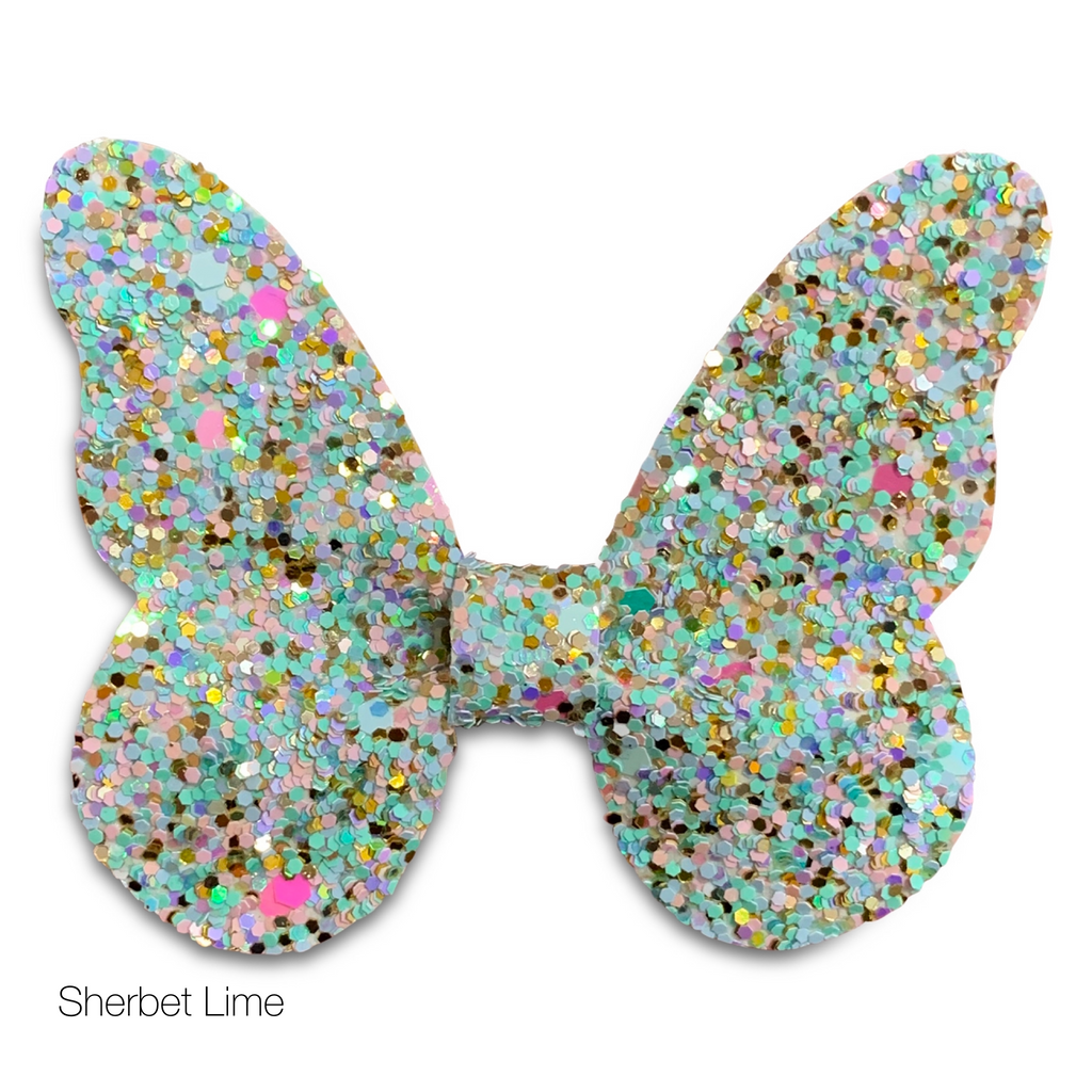 Glitter Butterfly Hair Bows *NEW COLORS ADDED!*-Clearance no slip hair clips-Flower No slip hair clips-Animal no slip hair clips-Star no slip hair clip-heart no slip hair clips-butterfly no slip hair clips-Moo G Clips