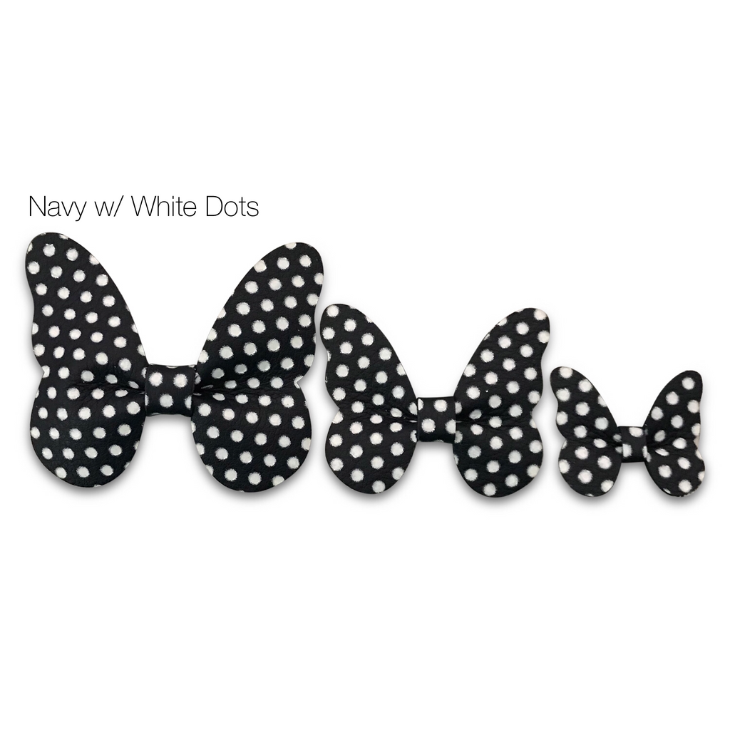 Leather Butterfly Hair Bows - Prints-leather butterfly hair accessories - no slip clip - party hair bows - spring hair accessories - easter hair bows -Moo G Clips