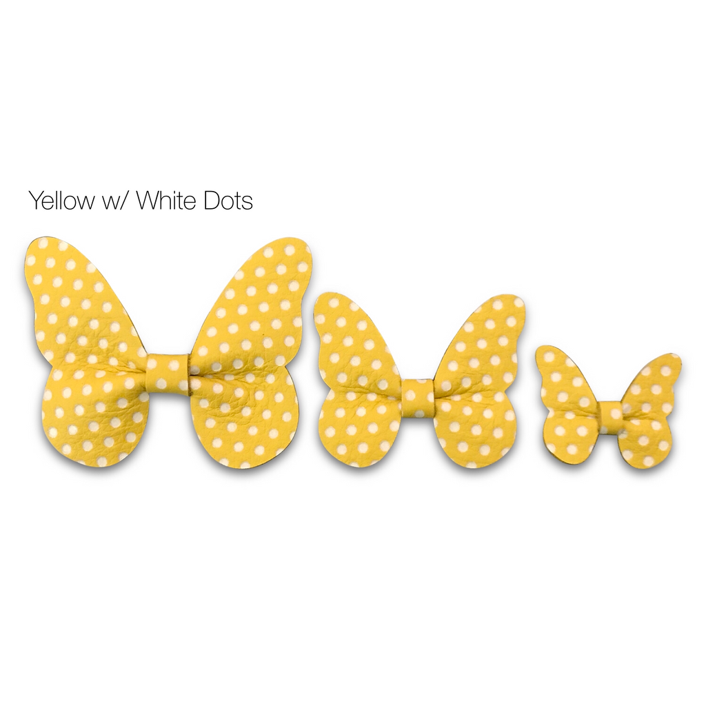 Leather Butterfly Hair Bows - Prints-leather butterfly hair accessories - no slip clip - party hair bows - spring hair accessories - easter hair bows -Moo G Clips