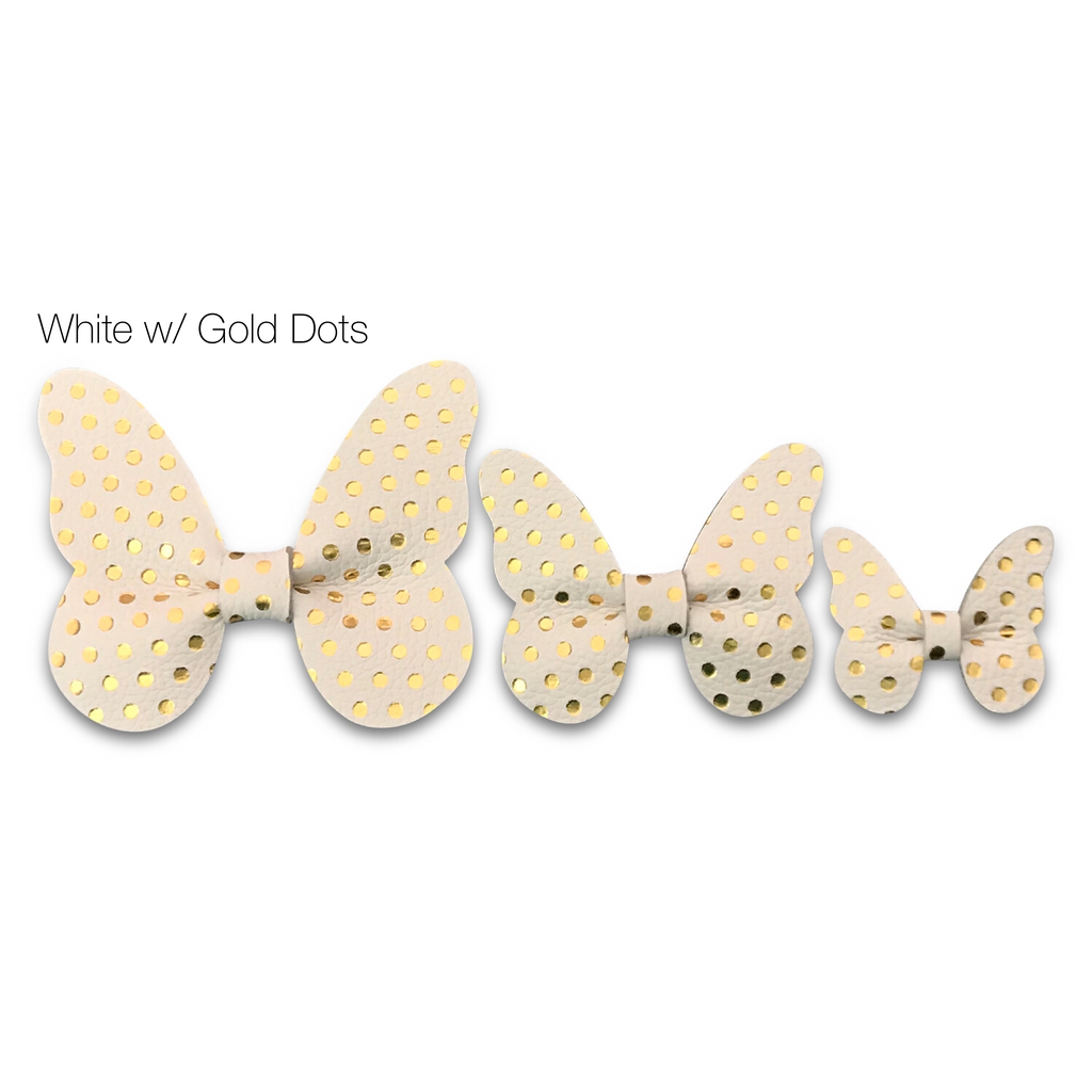 Leather Butterfly Hair Bows - Prints-leather butterfly hair accessories - no slip clip - party hair bows - spring hair accessories - easter hair bows -Moo G Clips