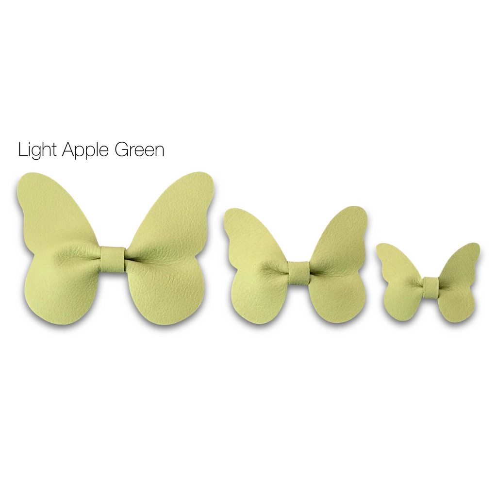Leather Butterfly Hair Clip Bows for Girls - Assortment of Solid Colors-leather butterfly hair accessories - no slip clip - party hair bows - spring hair accessories - easter hair bows -Moo G Clips