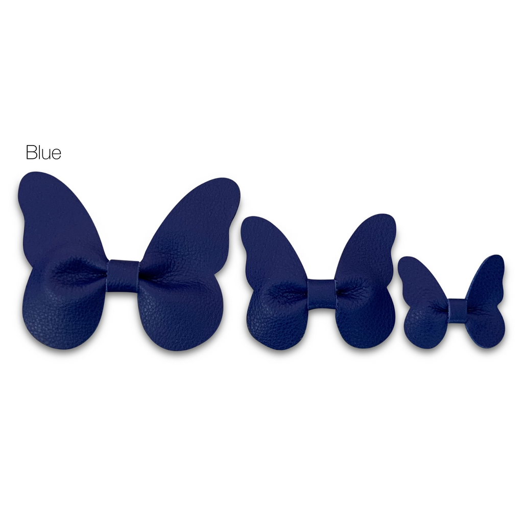 Leather Butterfly Hair Clip Bows for Girls - Assortment of Solid Colors-leather butterfly hair accessories - no slip clip - party hair bows - spring hair accessories - easter hair bows -Moo G Clips
