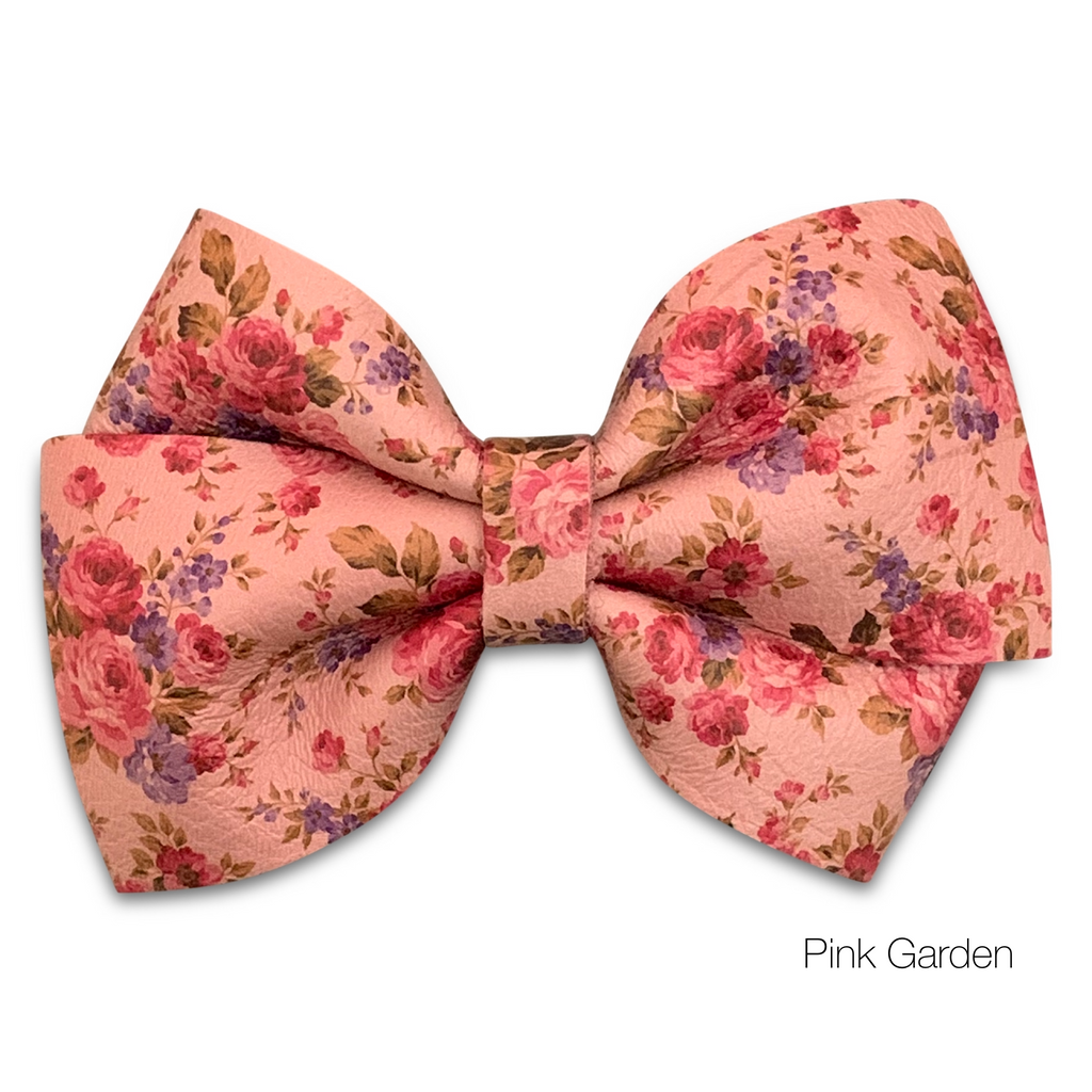 Lucy Leather Hair Bows-no slip leather hair bows no slip leather hair clips-Moo G Clips