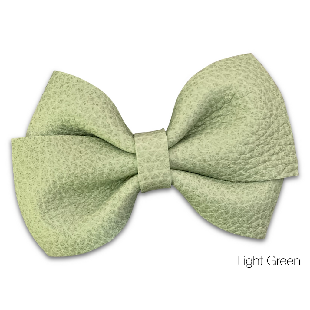 Lucy Leather Hair Bows-no slip leather hair bows no slip leather hair clips-Moo G Clips