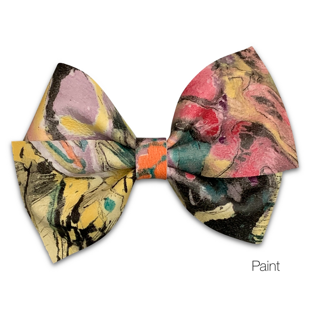 Lucy Leather Hair Bows-no slip leather hair bows no slip leather hair clips-Moo G Clips