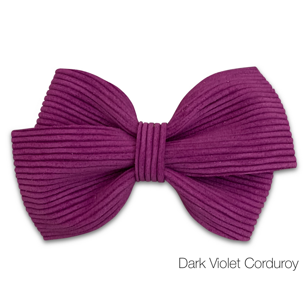 Lucy Leather Hair Bows-no slip leather hair bows no slip leather hair clips-Moo G Clips