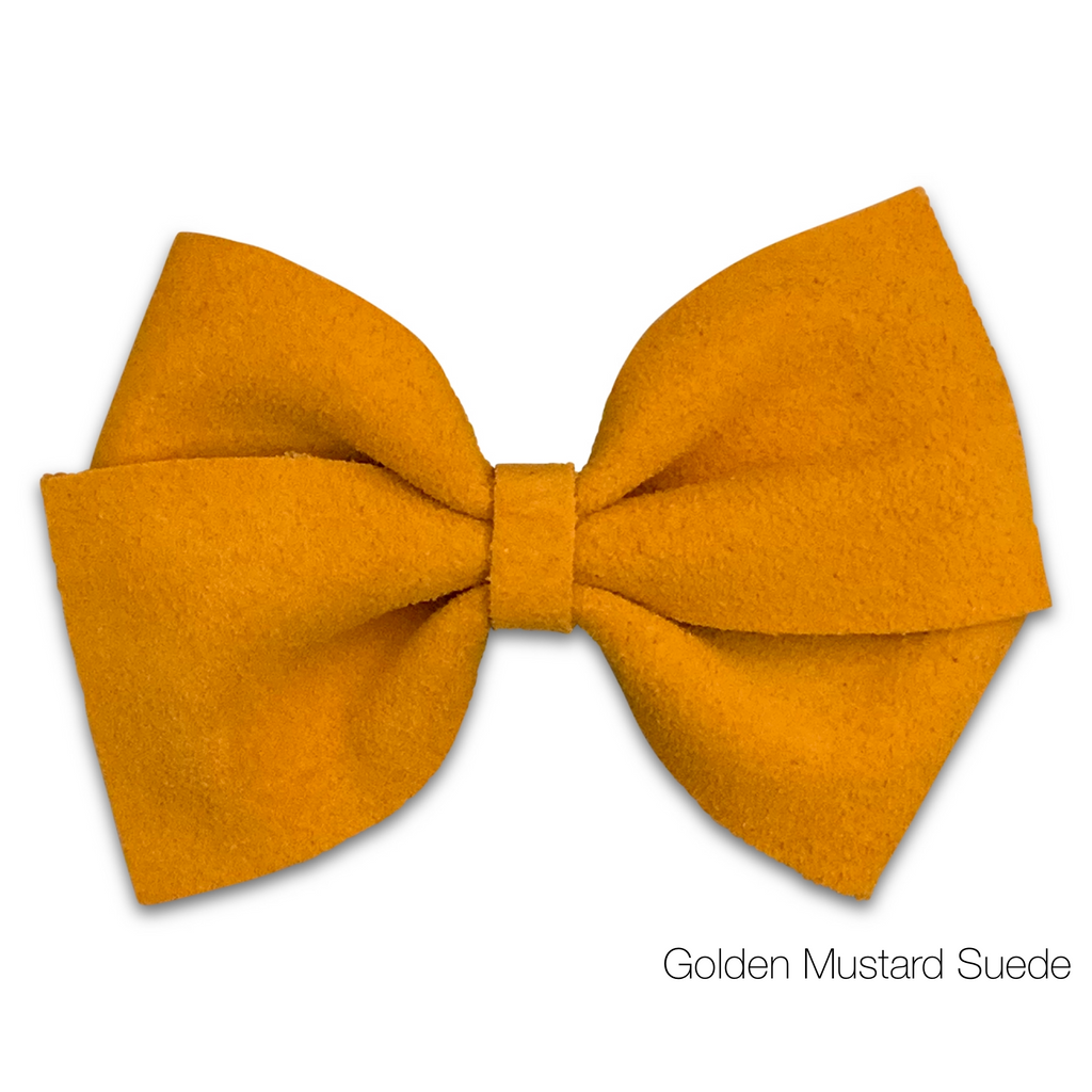 Lucy Leather Hair Bows-no slip leather hair bows no slip leather hair clips-Moo G Clips