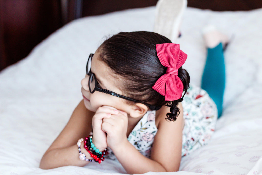 Lucy Leather Hair Bows-no slip leather hair bows no slip leather hair clips-Moo G Clips