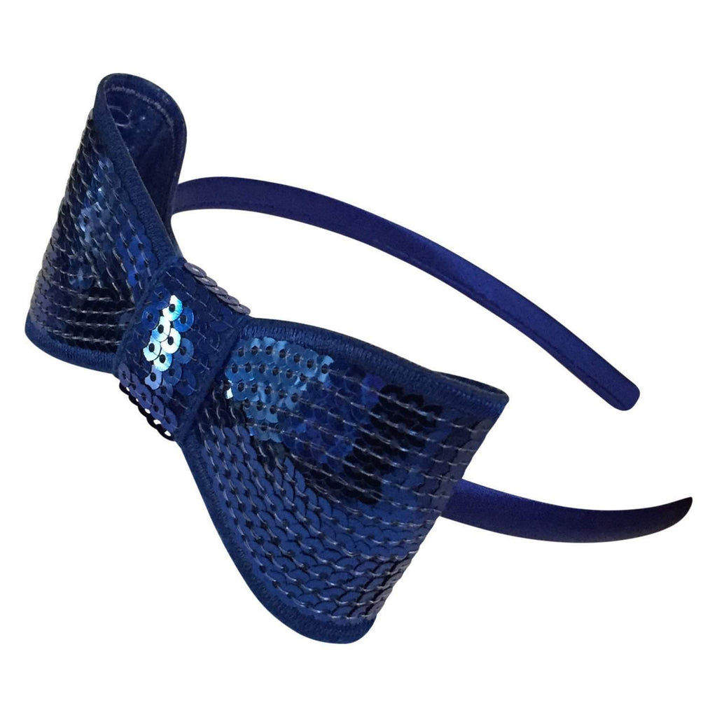 Sequin Bow Hard Headbands-girls sequin bow headband-Moo G Clips