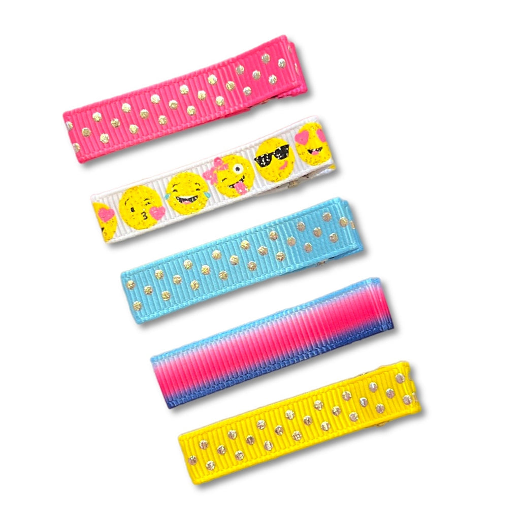 Simple Hair Clippies All Patterns-Petite Hair Clips - Girls Hair no slip Accessories - Party Clips Ponytail Bows-Moo G Clips