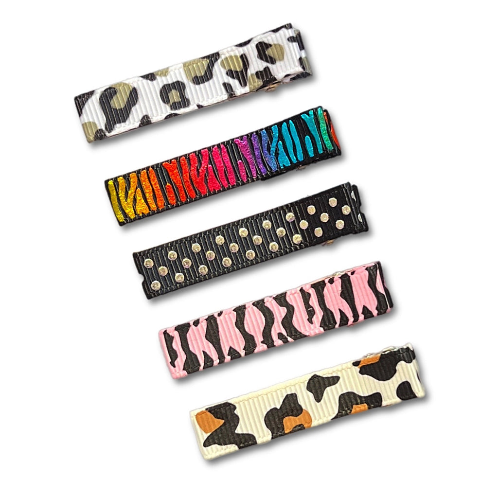 Simple Hair Clippies All Patterns-Petite Hair Clips - Girls Hair no slip Accessories - Party Clips Ponytail Bows-Moo G Clips