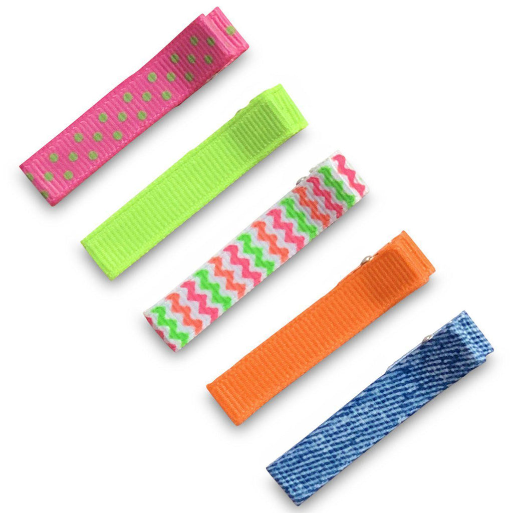 Simple Hair Clippies All Patterns-Petite Hair Clips - Girls Hair no slip Accessories - Party Clips Ponytail Bows-Moo G Clips