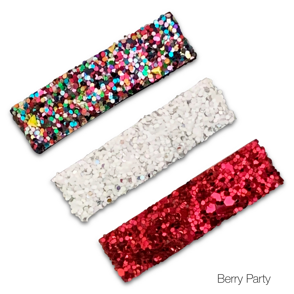 Small Glitter Snap Clip Sets *NEW COLORS ADDED!*-party favors glitter snap hair clips-Moo G Clips