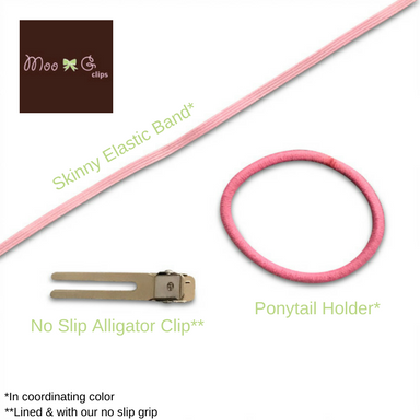 Cracked Iridescent Mirror Leather Hair Bows-no slip leather hair bows no slip leather hair clips-Moo G Clips