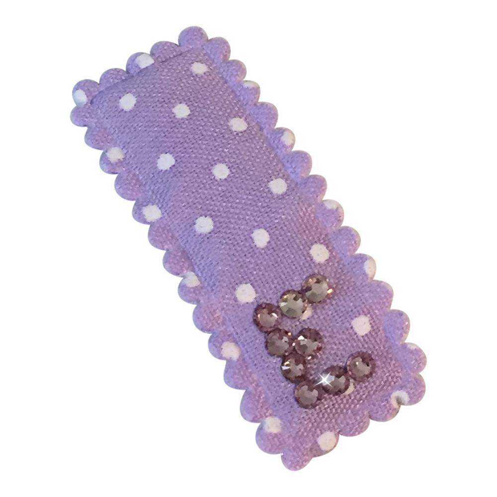 Crystal Initial Small Snap Hair Clips-no slip girls hair clips - no slip baby hair bows-Moo G Clips