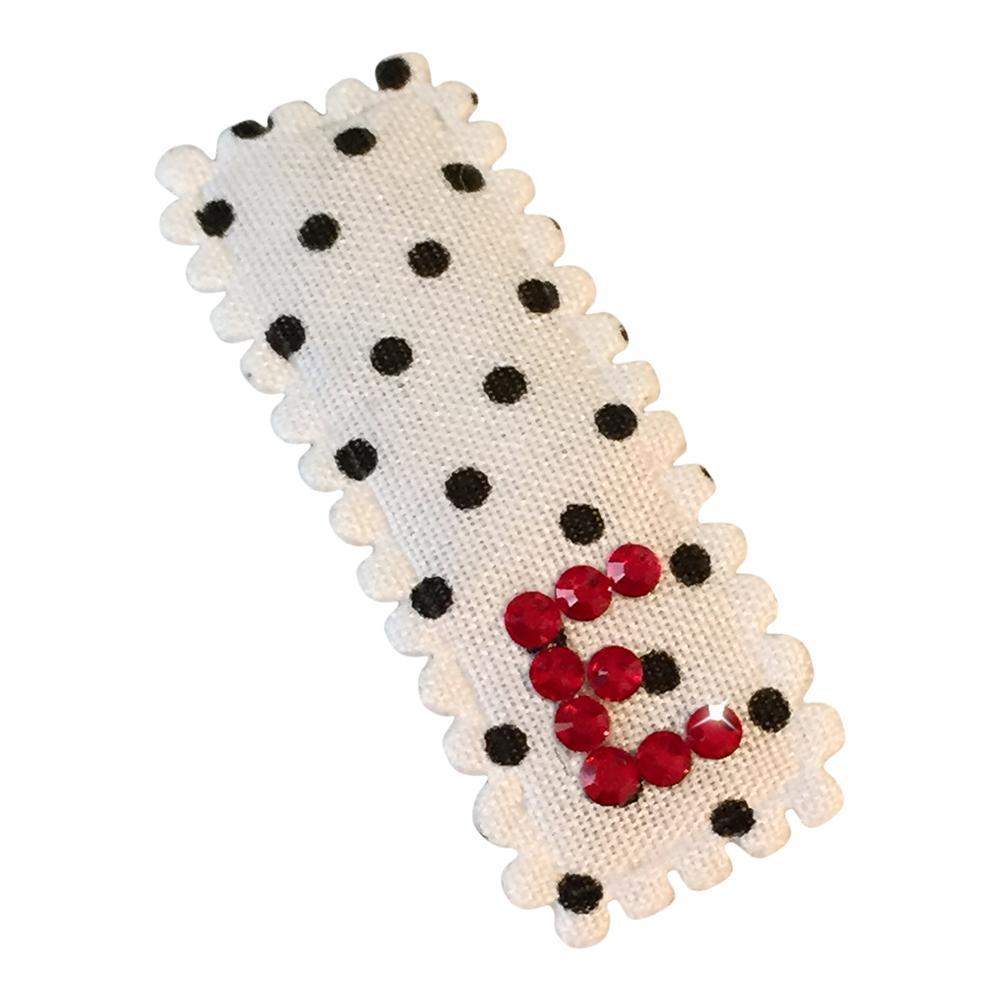 Crystal Initial Small Snap Hair Clips-no slip girls hair clips - no slip baby hair bows-Moo G Clips