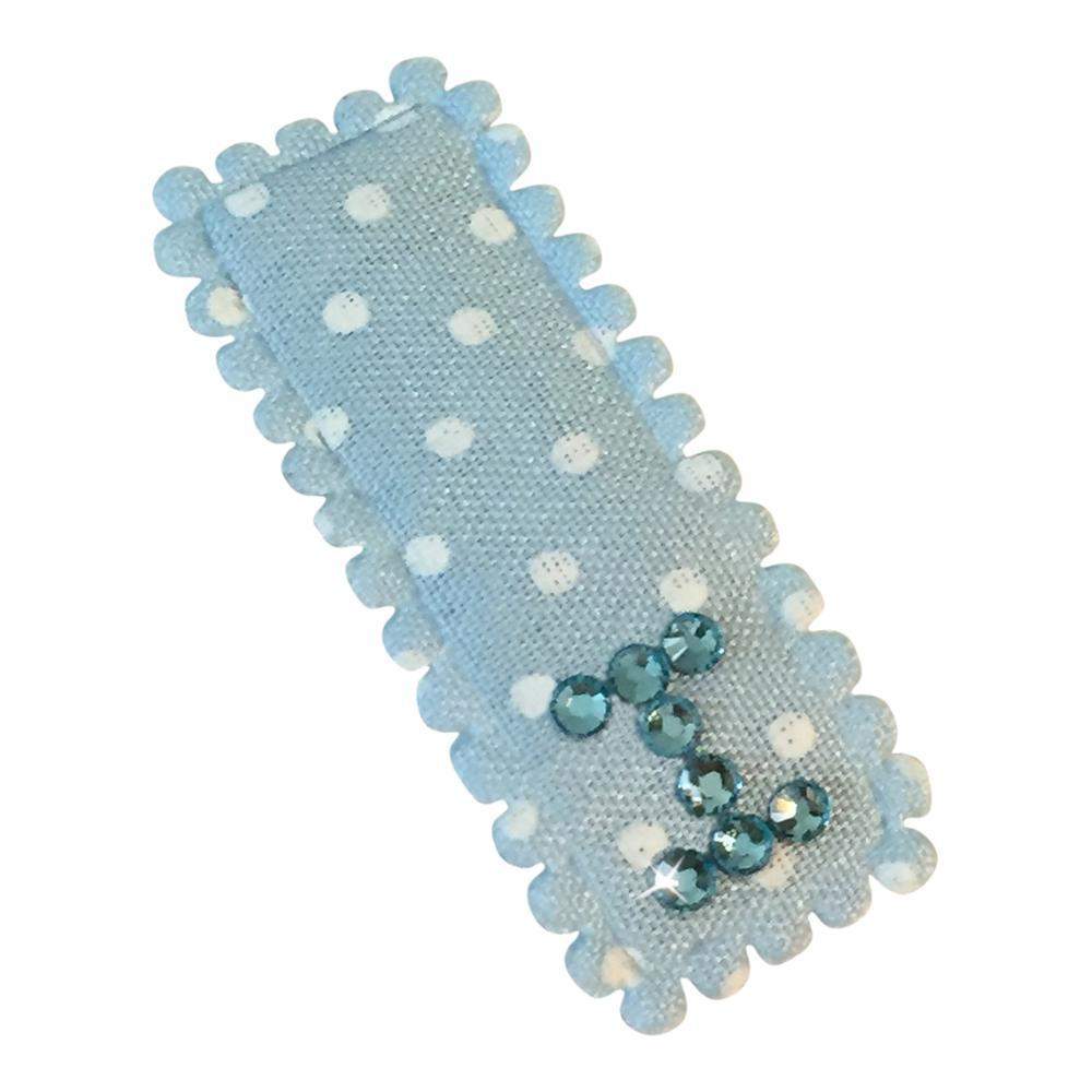 Crystal Initial Small Snap Hair Clips-no slip girls hair clips - no slip baby hair bows-Moo G Clips