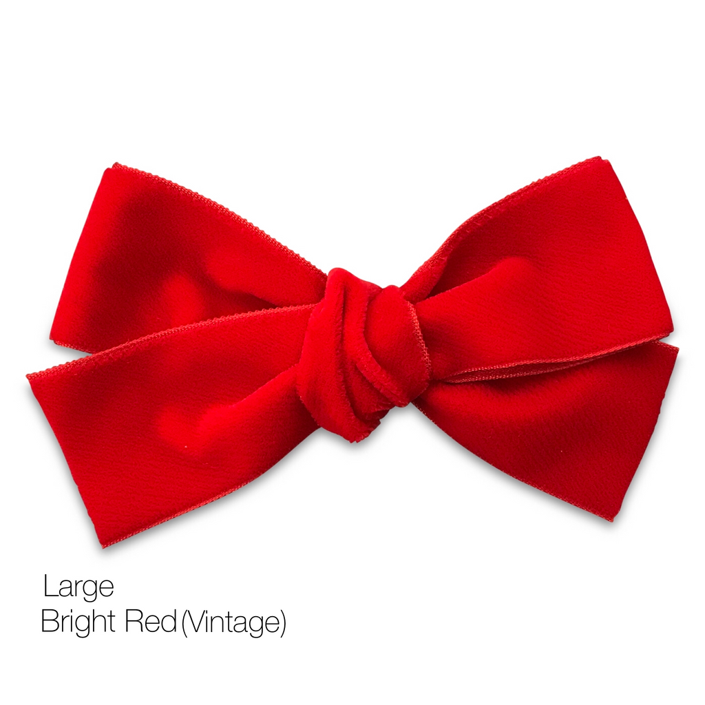 Hair Clips -Large Velvet Hair Bows - Baby Bows - Baby Gift-no slip velvet hair bows no slip velvethair clips-Moo G Clips