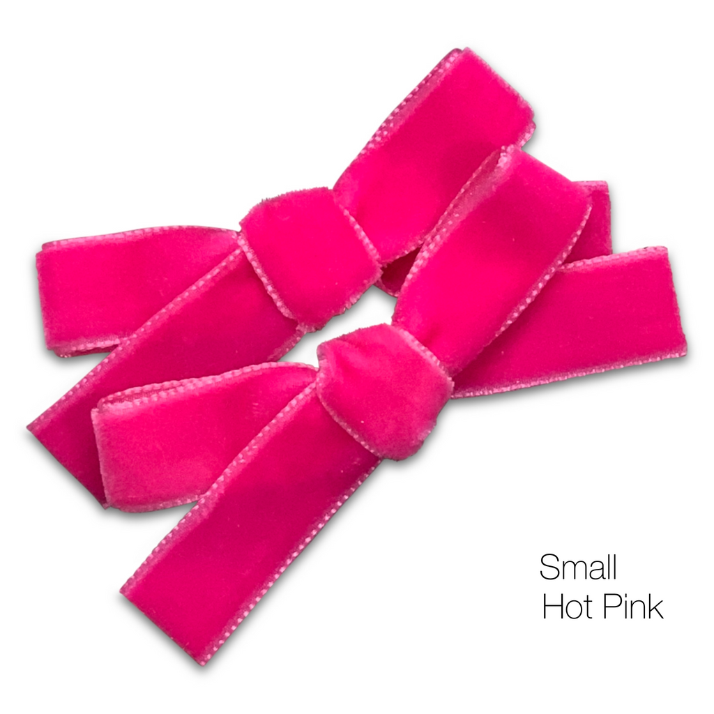 Hair Clips - Small Velvet Hair Bows - Baby Bows - Baby Gift-no slip velvet hair bows no slip velvethair clips-Moo G Clips
