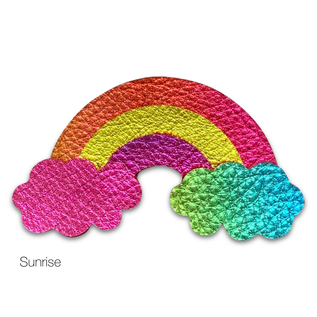 LIMITED EDITION Leather Rainbow-Rainbow Hair Bows-no slip leather hair bows no slip leather hair clips-Moo G Clips