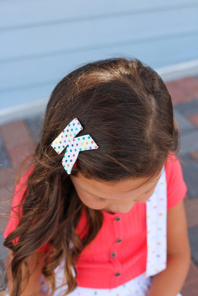 Leather Alphabet Statement Personalized Hair Clips-no slip leather hair bows no slip leather hair clips-Moo G Clips
