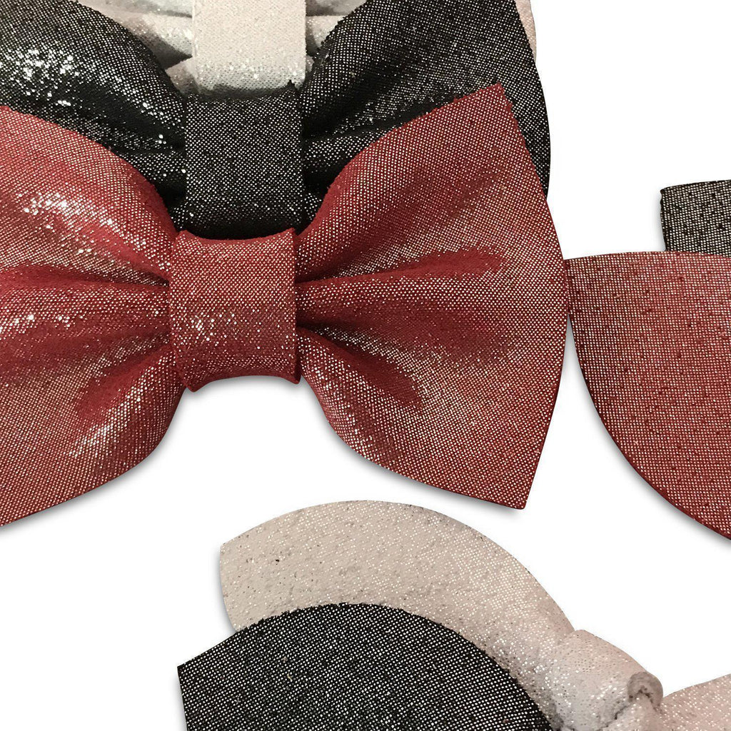 Regal Leather Hair Bows-no slip leather hair bows no slip leather hair clips-Moo G Clips