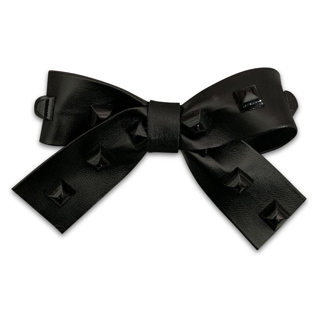 Rocker Hair Bows-no slip leather hair bows no slip leather hair clips-Moo G Clips