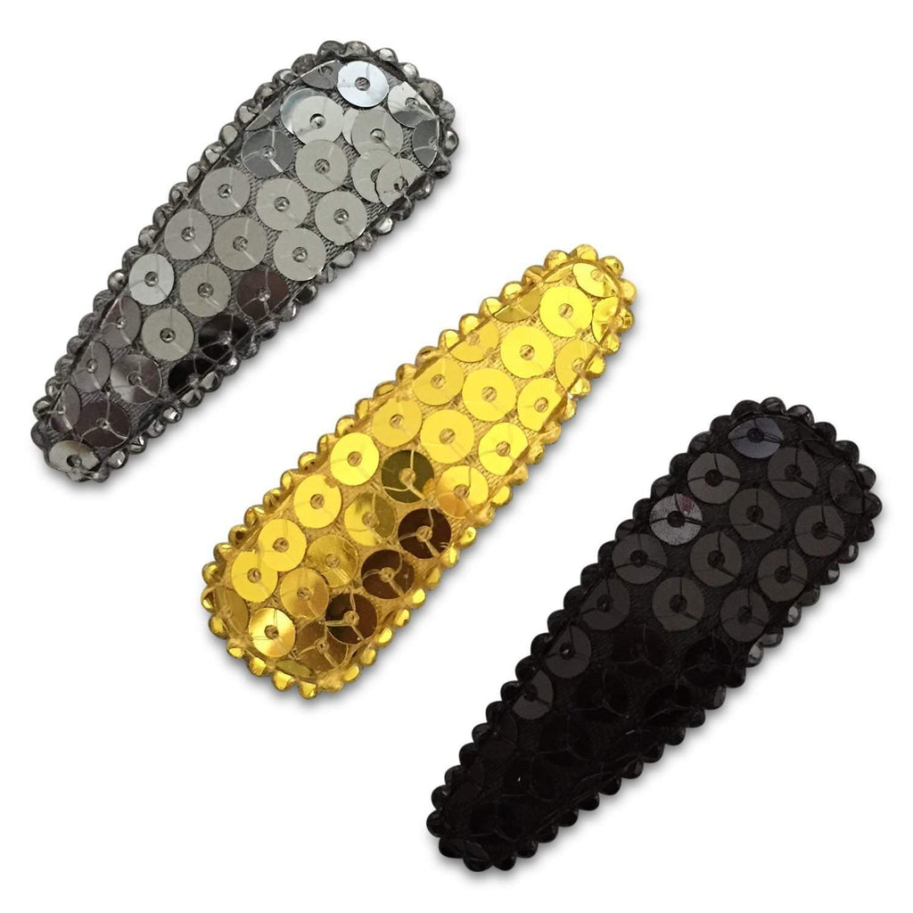Sequin Larger Simple Snap Clip Sets-snap clip hair clip - no slip hair accessories - party favor- baby-Moo G Clips