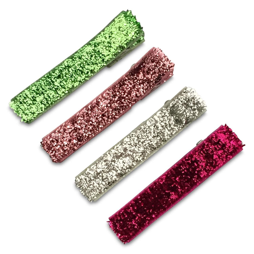 Simple Hair Clippies All Solids-Petite Hair Clips - Girls Hair no slip Accessories - Party Clips Ponytail Bows-Moo G Clips