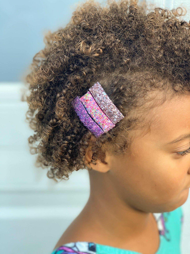 Small Glitter Snap Clip Sets *NEW COLORS ADDED!*-party favors glitter snap hair clips-Moo G Clips