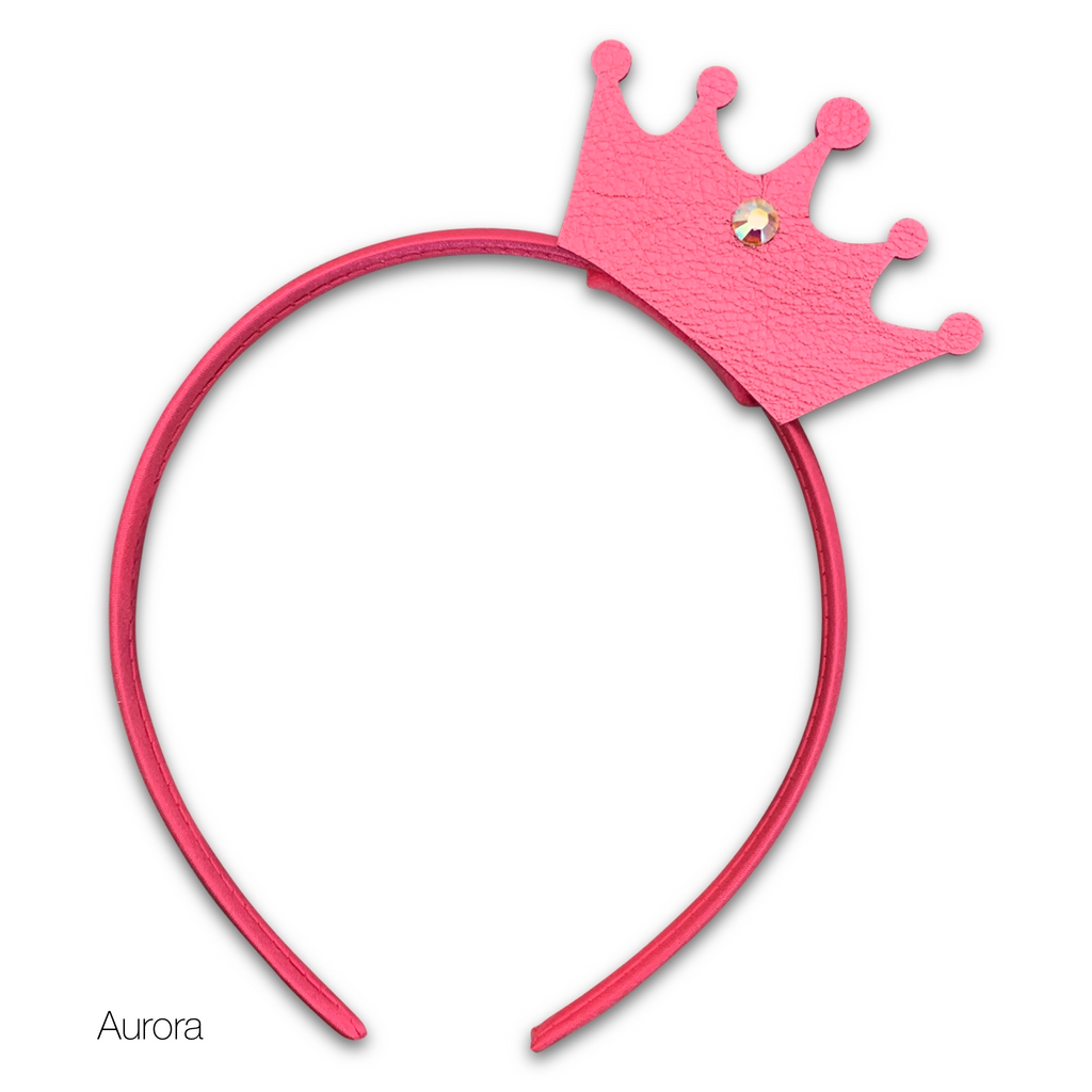 Special Edition Princess Inspired Leather Crown Hair Clips & Bands-no slip leather hair bows no slip leather hair clips-Moo G Clips