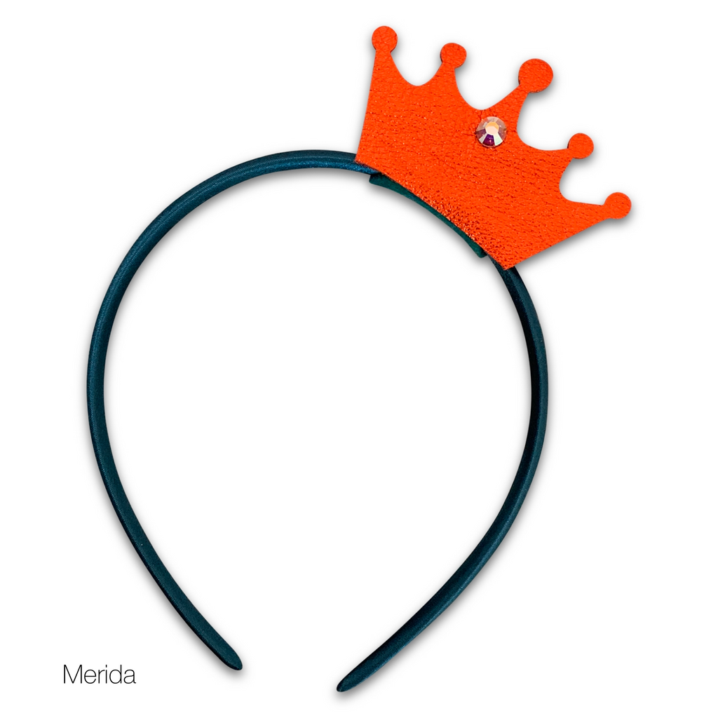 Special Edition Princess Inspired Leather Crown Hair Clips & Bands-no slip leather hair bows no slip leather hair clips-Moo G Clips