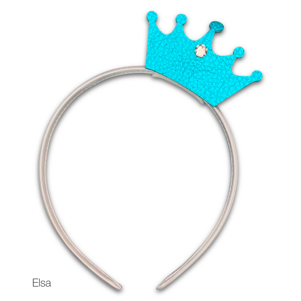 Special Edition Princess Inspired Leather Crown Hair Clips & Bands-no slip leather hair bows no slip leather hair clips-Moo G Clips