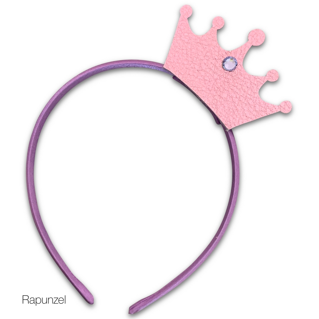 Special Edition Princess Inspired Leather Crown Hair Clips & Bands-no slip leather hair bows no slip leather hair clips-Moo G Clips
