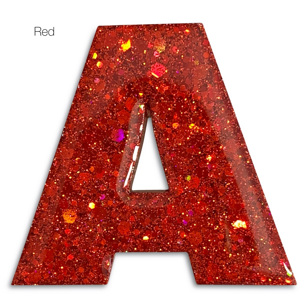 Resin Alphabet Initial Statement Personalized Hair Clips, Pins, & Magnets-no slip leather hair bows no slip leather hair clips-Moo G Clips