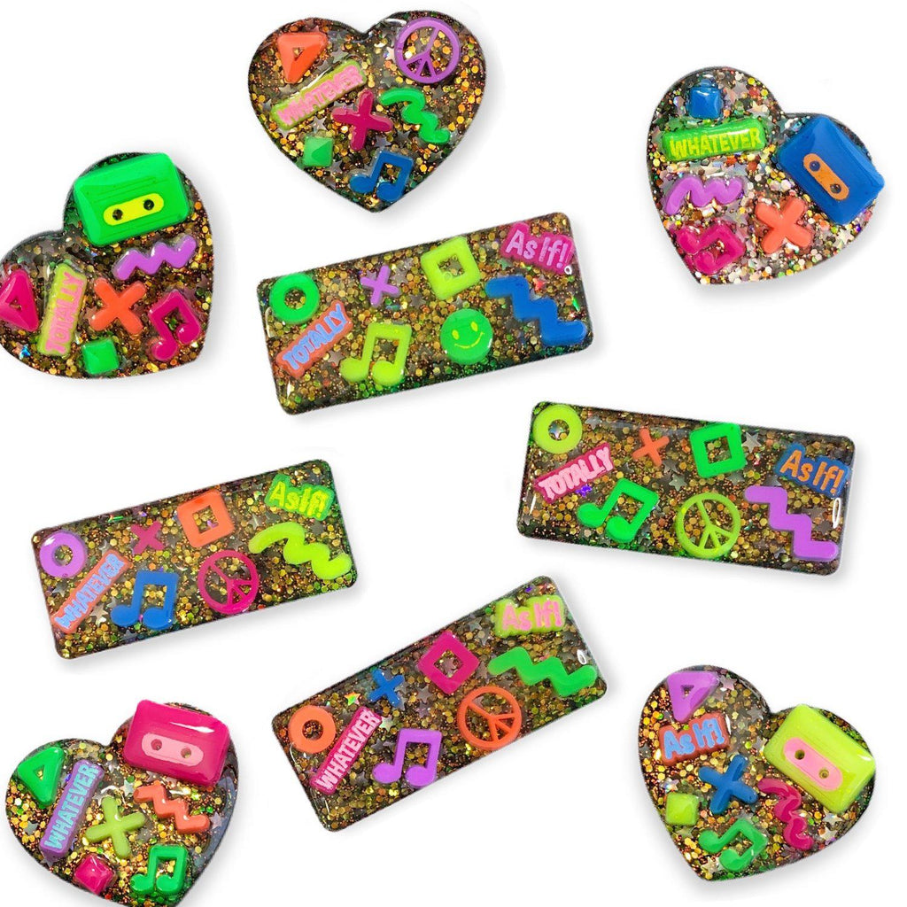 90's Music Theme Resin Hair Clips-Clearance no slip hair clips-Flower No slip hair clips-Animal no slip hair clips-Star no slip hair clip-heart no slip hair clips-butterfly no slip hair clips-Moo G Clips