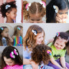 Classic Rainbow Duo Leather Rainbow Hair Bow Set-no slip leather hair bows no slip leather hair clips-Moo G Clips