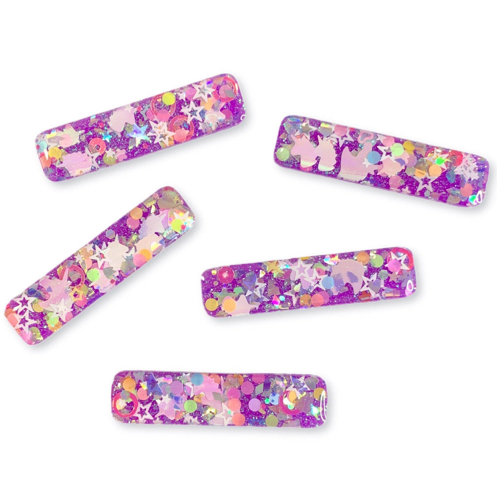 Confetti Resin Bar Hair Clips *NEW COLORS ADDED!*-Clearance no slip hair clips-Flower No slip hair clips-Animal no slip hair clips-Star no slip hair clip-heart no slip hair clips-butterfly no slip hair clips-Moo G Clips