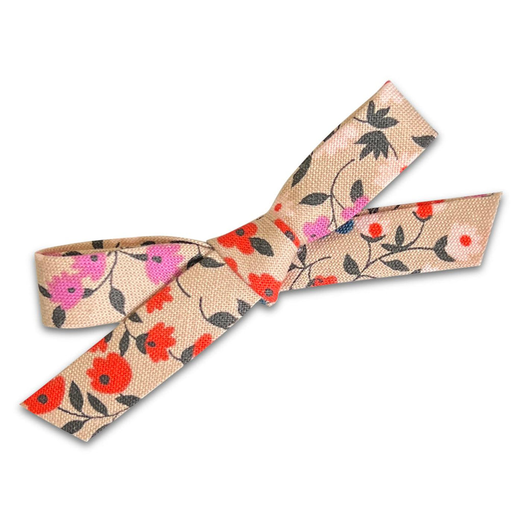 Ella Hair Bows - Fall & Winter Prints-no slip cotton fabric hair bows no slip fabric cotton hair clips-Moo G Clips