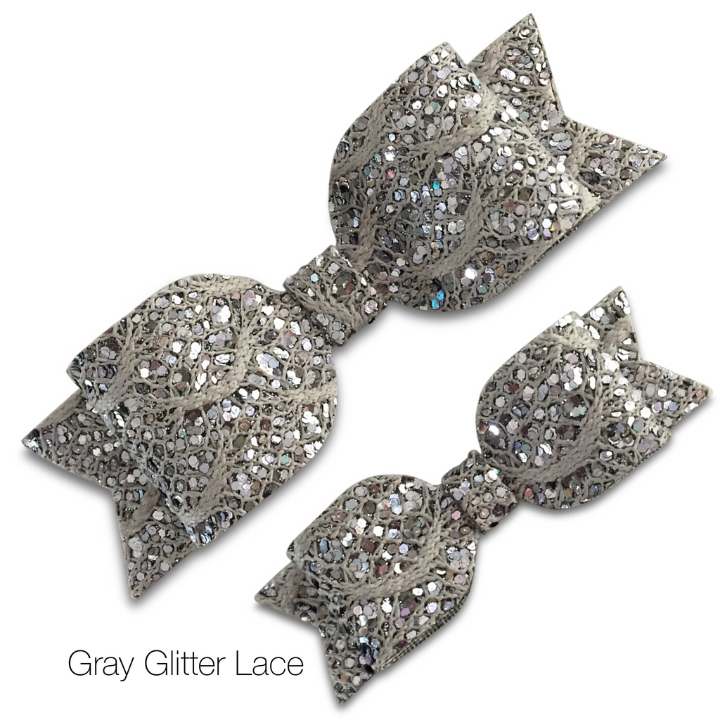 Glitter Lace Kate Hair Bows- *BEING DISCONTINUED*-Clearance no slip hair clips-Flower No slip hair clips-Animal no slip hair clips-Star no slip hair clip-heart no slip hair clips-butterfly no slip hair clips-Moo G Clips