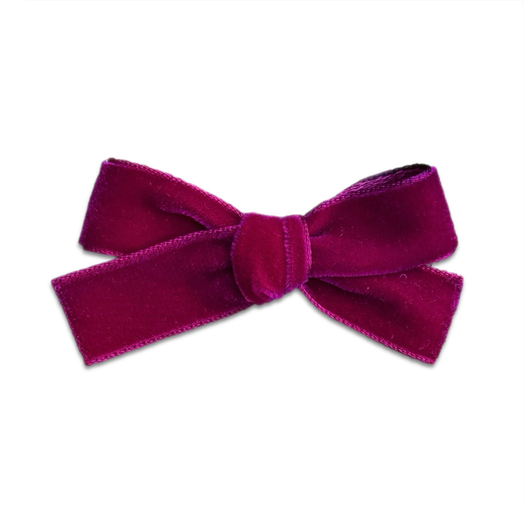 Hair Clips - Medium Velvet Hair Bows - Baby Bows - Baby Gift-no slip velvet hair bows no slip velvethair clips-Moo G Clips