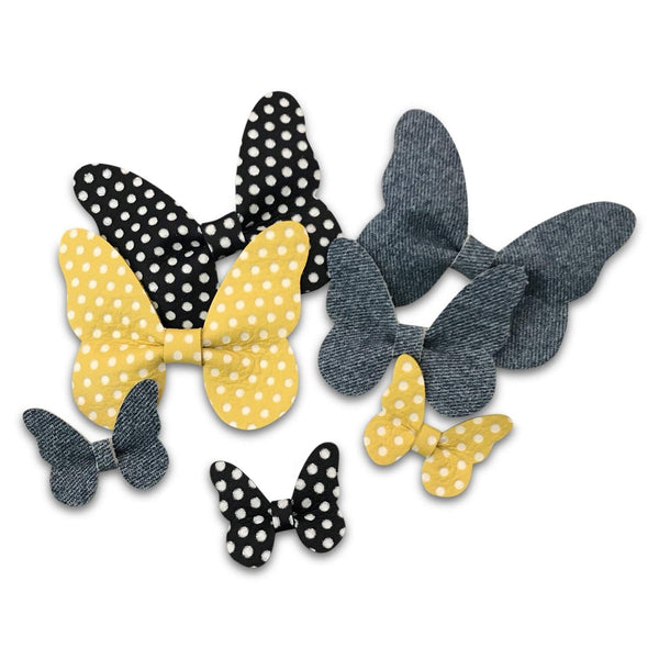 Leather Butterfly Hair Bows - Prints-leather butterfly hair accessories - no slip clip - party hair bows - spring hair accessories - easter hair bows -Moo G Clips