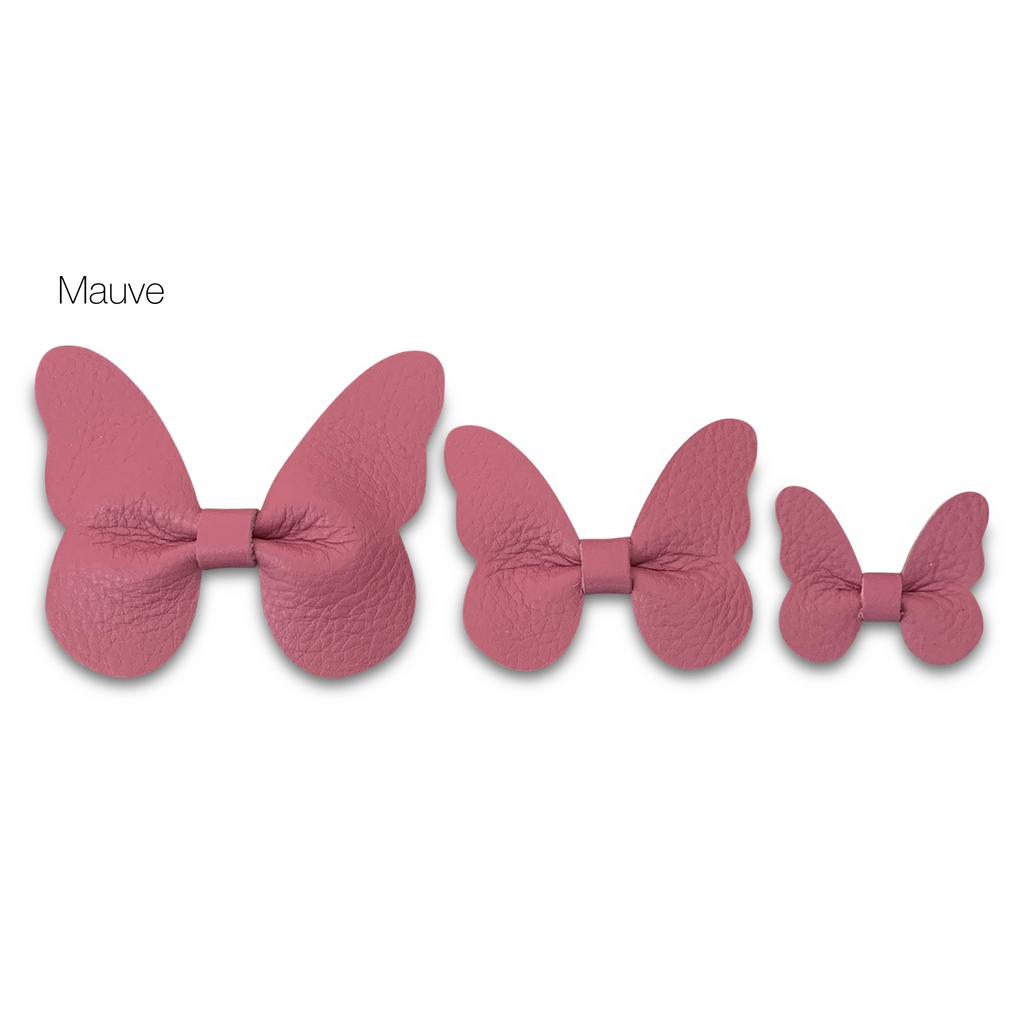 Leather Butterfly Hair Clip Bows for Girls - Assortment of Solid Colors-leather butterfly hair accessories - no slip clip - party hair bows - spring hair accessories - easter hair bows -Moo G Clips