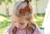 Leather School Girl Hair Bows-no slip leather hair bows no slip leather hair clips-Moo G Clips