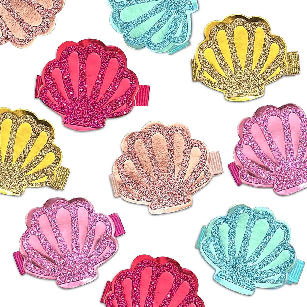 Metallic Foil Seashell Applique Hair Clips-Clearance no slip hair clips-Flower No slip hair clips-Animal no slip hair clips-Star no slip hair clip-heart no slip hair clips-butterfly no slip hair clips-Moo G Clips