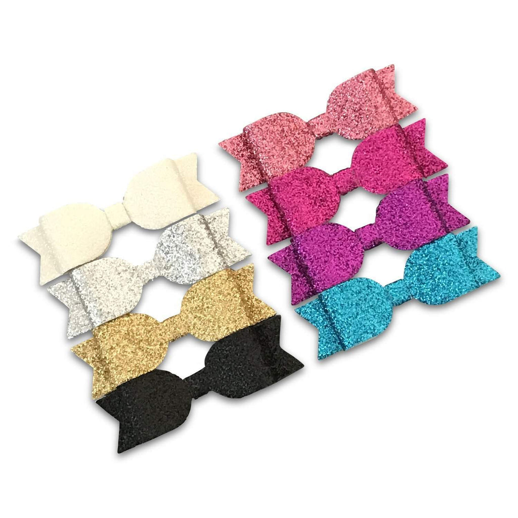 Mini Glitter Kate Hair Bows- *BEING DISCONTINUED*-glitter hair bows no slip hair clip birthday party favor gold-Moo G Clips